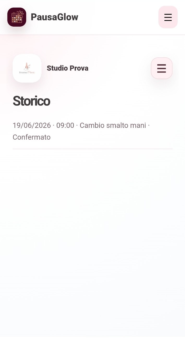 Storico appuntamenti PausaGlow