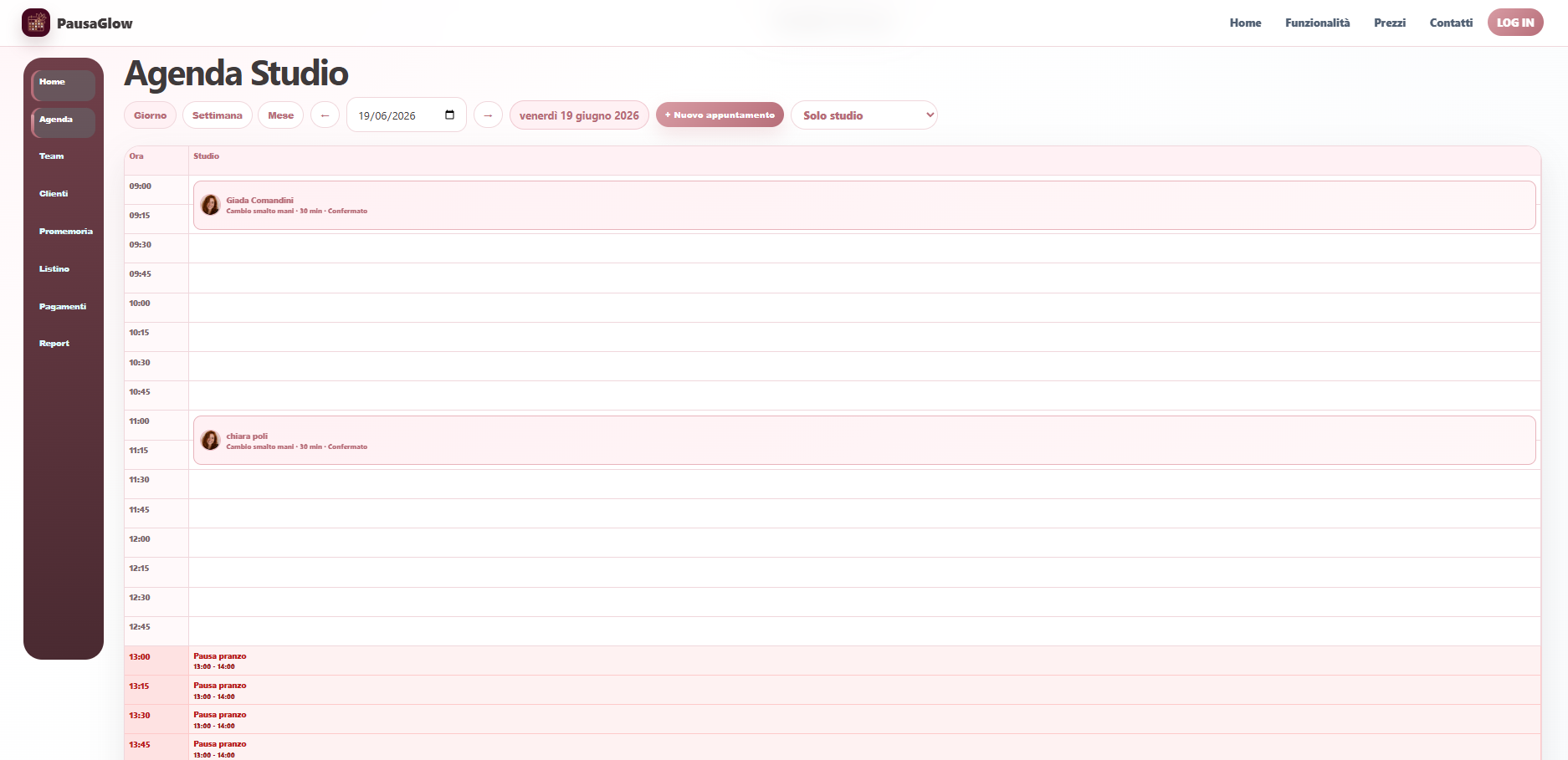 Anteprima agenda studio